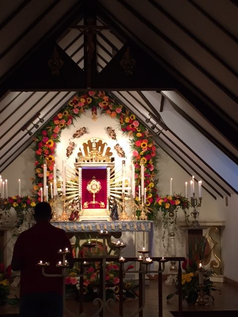 The Forty Hours Devotion in the chapel at Casa Walsingham